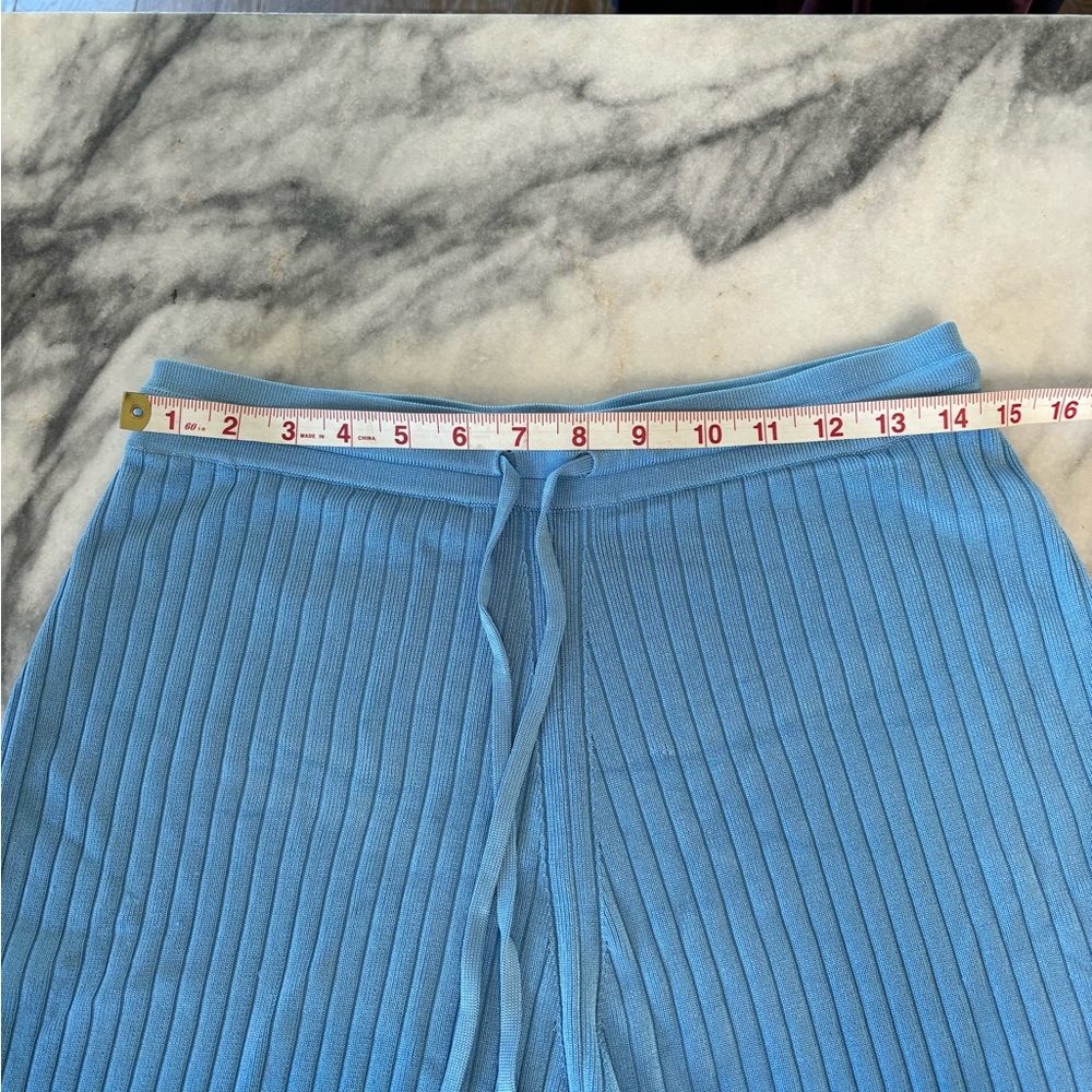 Nanushka Malena Knit Long Shorts in Blue Sz L #0477 - Picture 10 of 11